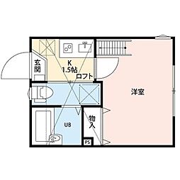 レイディアンス東山田 1Kの間取図画像