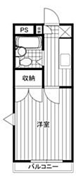 ハイツクリエイト 2階1Kの間取り