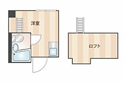 ＤＭたけくらべ 1階ワンルームの間取り