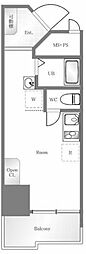 朝日巣鴨マンション ワンルームの間取図画像