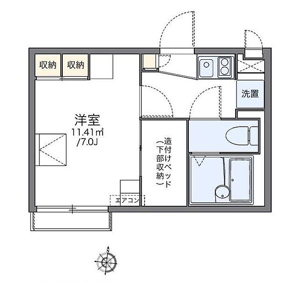 レオパレスクレール 101｜神奈川県川崎市多摩区西生田４丁目(賃貸アパート1K・1階・19.87㎡)の写真 その2