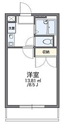 レオパレスTAKA 2階1Kの間取り