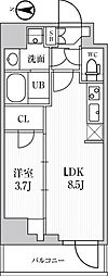 SEASONFLATS住吉 1LDKの間取図画像
