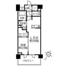 クリオラベルヴィ横濱サウス 1LDKの間取図画像