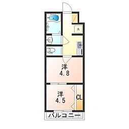エム・ステージ平野本町2 2Kの間取図画像