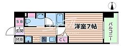 ヴィラセレーノ森小路 1Kの間取図画像