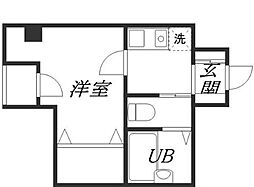 ホワイトヒルズ55 1Kの間取図画像