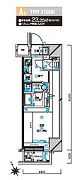 メインステージ立川 1Kの間取図画像