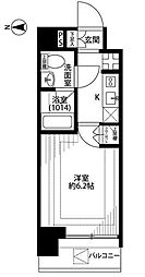 JR京浜東北・根岸線 大井町駅 徒歩10分の賃貸マンション 7階1Kの間取り