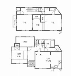 京王線 幡ヶ谷駅 徒歩12分の賃貸一戸建て 5LDKの間取り