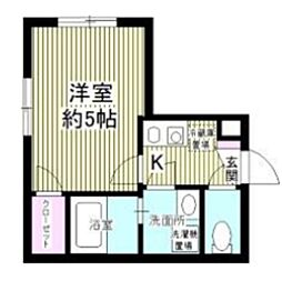 パルゼ北千住 1Kの間取図画像