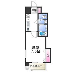 Luxe天王寺 1Kの間取図画像
