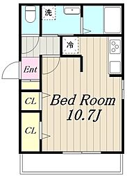 カーサ門源 1階ワンルームの間取り