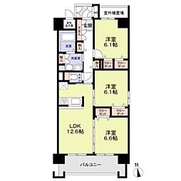 レシオ安堂寺 3LDKの間取図画像