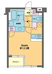 カスタリア高輪台2 ワンルームの間取図画像