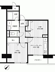 ベイイースト 2DKの間取図画像