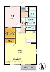 コモド八ヶ崎A 1LDKの間取図画像