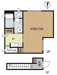 コルティーレ荻窪 1Kの間取図画像