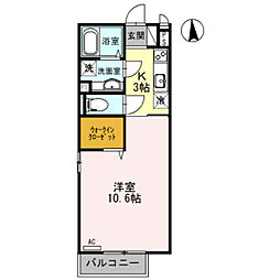 メゾンクロッシー 1Kの間取図画像