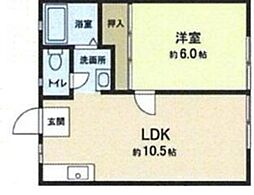 大和田ハイツ 1LDKの間取図画像