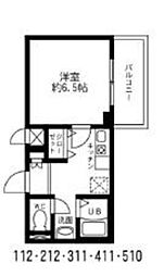 スチューデントパーク府中 1Kの間取図画像
