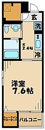 グランデカーサマローナ 1Kの間取図画像