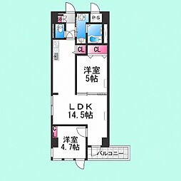 Freedio堺B.L.D 2LDKの間取図画像