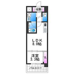 スプランディッドあびこ駅前DUE 1LDKの間取図画像