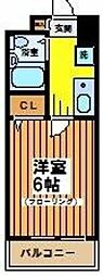 プリムヴェール宇野 1Kの間取図画像