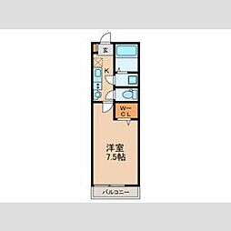 アトランティス ふじみ野 1階1Kの間取り