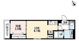 アーバンレジデンス NII 2階1LDKの間取り
