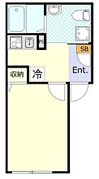 COMFORT追浜 1階1Kの間取り