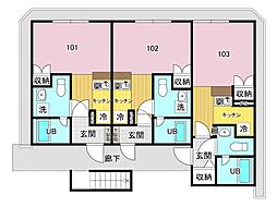 スマートヴィラ　ウノモリ 1階1Kの間取り