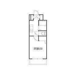 京王相模原線 京王永山駅 徒歩13分の賃貸マンション 2階1Kの間取り