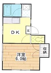 花園グリーンハイツ 1DKの間取図画像