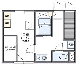 レオパレスHOPE 1階1Kの間取り