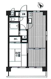 グランティグル勝どき 5階2DKの間取り