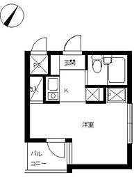 スカイコート西川口5 ワンルームの間取図画像