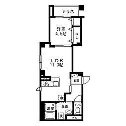 第二英ハイツ 1LDKの間取図画像