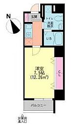 ヴェルディ日暮里 1Kの間取図画像