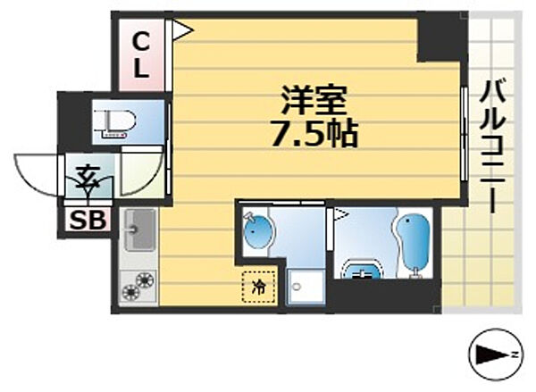 MJC神戸ブレイヴ ｜兵庫県神戸市兵庫区三川口町２丁目(賃貸マンション1K・2階・24.53㎡)の写真 その2