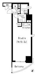 MFPR代々木タワー 10階ワンルームの間取り