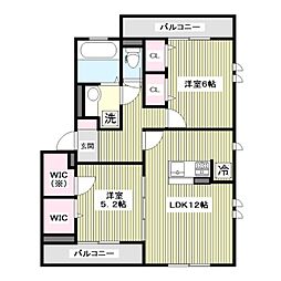 ベルファミーユ 2LDKの間取図画像