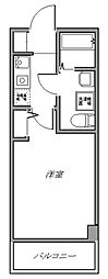 グランデ三ツ沢 1Kの間取図画像