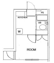 フレンドポート淵野辺第1 1Kの間取図画像
