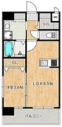 RESIAS ONE TENJINMINAMI BLDG 1LDKの間取図画像