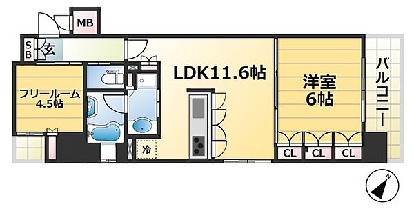 リーガル神戸三宮フラワーロード ｜兵庫県神戸市中央区八幡通４丁目(賃貸マンション2LDK・8階・54.08㎡)の写真 その2