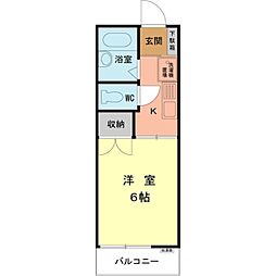 京王相模原線 南大沢駅 バス8分 下車下車 徒歩3分の賃貸アパート 1階1Kの間取り