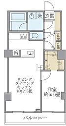 中目黒アークII 4階1LDKの間取り