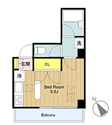 ルネスガーデン ワンルームの間取図画像